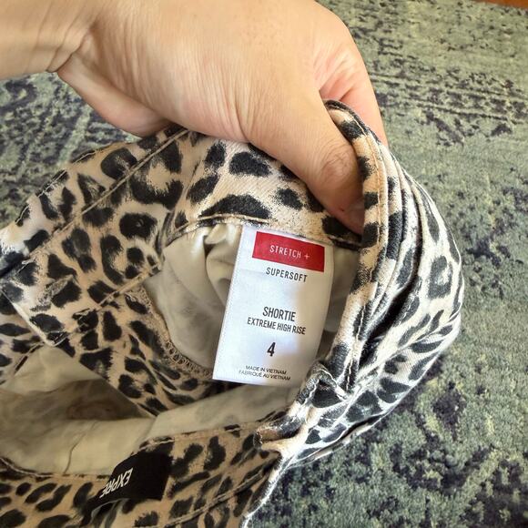 New without Tags Express Leopard Print Paper Bag Shorties with Tie-Belt Detail - Picture 6 of 9